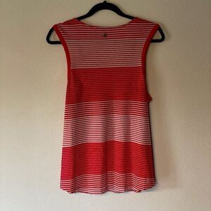 PRANA Red and White Sleeveless Top. Size Medium.